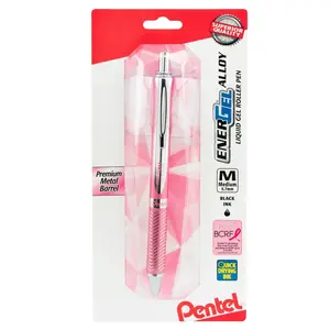 EnerGel® Alloy RT Smooth Writing Pen, Pink Barrel, BCRF Edition, 1-Pack
