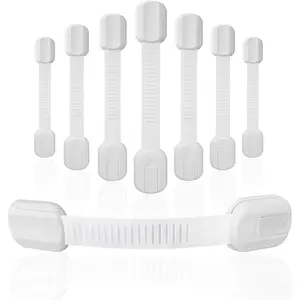 Proofing Straps Locks, 8 pack  Safety Locks for Cabinet, Drawers, Fridge, Dishwasher, Cupboard, Toilet Seat, Oven, Trash Can, The Fastest and Easiest Install of Childproof Lock