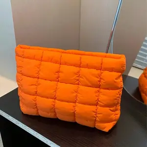 Women's Solid Color Makeup Bag, Casual Handbag Organizer, Travel Beach Summer Cosmetic Storage Pouch, Ladies Accessories, Handheld Cosmetic Pouch