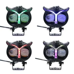 Car Motorcycle Owl Design Headlight, RGB Color Changing LED Light, Motorcycle Auxiliary Light, Fog Light, Driving Light, Motorcycle Led Lights