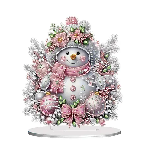 Snowman Pattern DIY Diamond Arts Colorful Painting Handicraft Kit without Frame, DIY 5D Diamond Arts Colorful Painting Kit, Wall Art Decor for Home Bedroom, Diamond Painting Kits