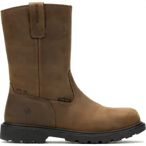 Wolverine Men's Iron Ridge II EH Steel Toe Wellington Work Boots, Color: Brown Medium 01