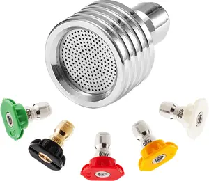 Tool Daily 1/4-Inch Quick Connect Pressure Washer Shower Nozzle, 5 Power Washer Nozzle Tips with Soft Rain Spray, for Soft Wash, Car Washing (Father's Day Gift)