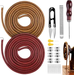2Pcs Treadle Sewing Machine Belt, 72 Inch 3/16" Replacement Leather Belt Treadle Belts with Hook for Singer/Jones Sewing Machine, Total 2PCS Sewing Machine Leather Belts with 23 PCS Accessories - Home Improvement.