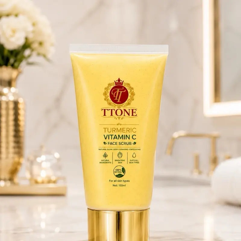 TTONE GLOWING Turmeric Vitamin C Facial Exfoliating scrub 90G | Enzyme Hydrating Scrub for Skin purifying and deep cleansing pigmentation