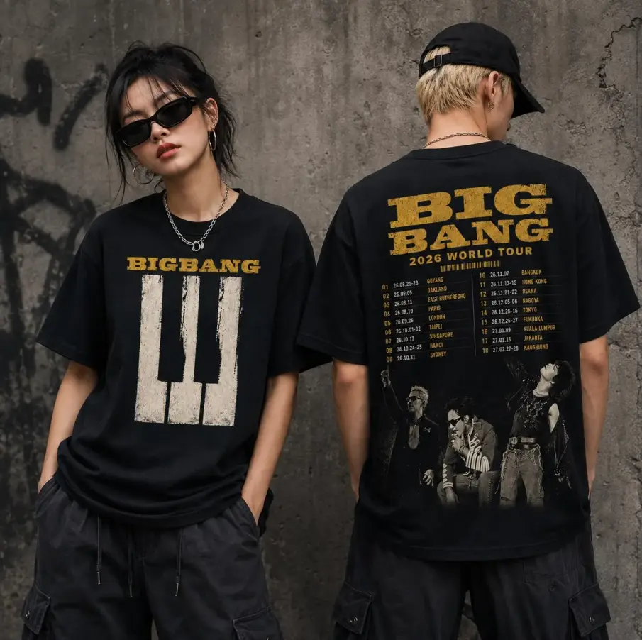 BIGBANG 2026 World Tour T-Shirt, Big Bang Kpop Concert Shirt, G-Dragon Taeyang Daesung Graphic Tee, Kpop Fan Gift, Unisex Tour Merch Shirt