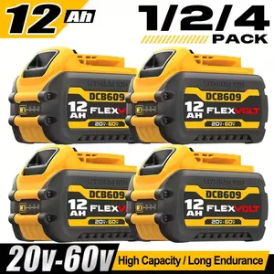 Dewalt 12Ah 20V/60V Replacement Battery DCB609 DCB606 DCB612 for Dewalt Cordless Power Tools High Capacity Long Endurance