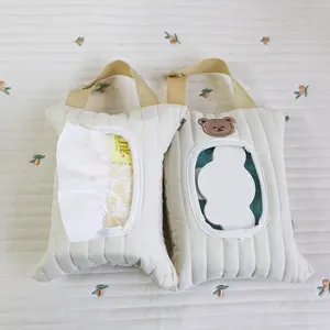 Portable Lightweight Creative Car Tissue Box Hanging Bag, Cute Bear Wet Wipes Pack, Universal for Baby Stroller/crib/home Use, Must-Have for Moms