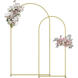 Wedding Arch, Arch Backdrop Stand, Balloon Arch Stand Wedding Frame for Decoration (Gold, 7.2FT, 6FT Arch Backdrop)