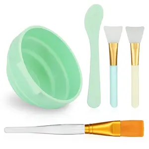Face Mask Mixing Bowl Set, 5 in 1 DIY Facemask Mixing Tool Kit with Facial Mask Bowl Stick Spatula Silicone Face Mask Brush & Premium Soft Face Brushes
