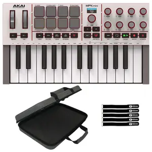 Akai Professional MPK Mini 4 25-Key MIDI Keyboard Controller Grey with Case Package