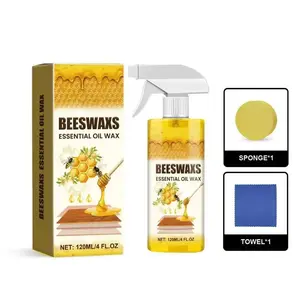 Beeswax WoodPolish Spray 120ml I Natural Shine &Protection for Furniture, Floors,Cabinets - Non-Greasy, Anti-DustFinish, Multipurpose Cleaner
