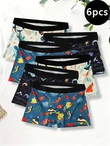 Men's Ocean Series Boxer Briefs with cartoon prints, comfortable and breathable, offering a different style every day!