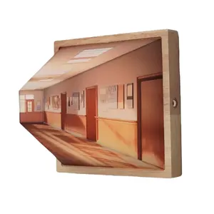 3D Wall Art Night Light, 1 Count 3D Creative Wall Light with Wooden Base, Decorative Light for Home Living Room Bedroom