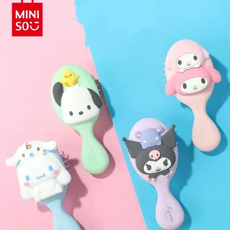 MINISO SR Cartoon Character 3D Massage Air Cushion Hair Brush - Detangling, Scalp-Friendly Hair Care & Styling Tool (HK Cinna, Melody, KM Pochacco) - Perfect Christmas/Birthday Gift for Mom, #Summervibes, Hair Care Tool