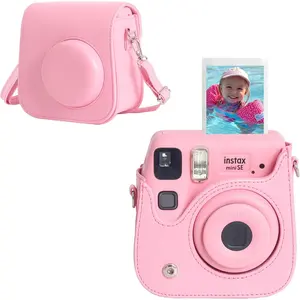 Camera Case for Fujifilm Instax Mini SE/7+/7s/7c Instant Film Camera Protective Bag with Adjustable  Straps,No Camera,Pink