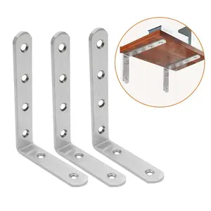 Stainless Steel L-shaped Angle Bracket, Right Angle Connector, Corner Code for Connecting Shelves and Wooden Boards, Hardware Accessories