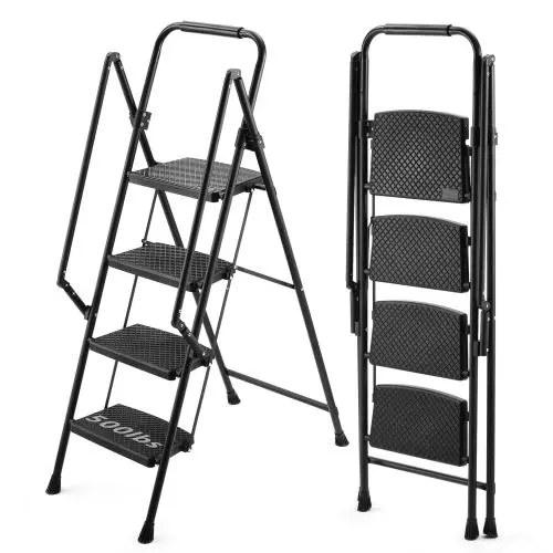 Black+Iron+Plastic+Four step ladder