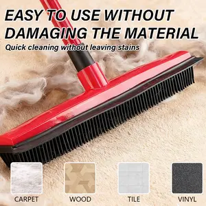 Pet Carpet Cleaning Brush - Powerful Hair & Dust Removal, Hands-Free Cleaning, Rubber Scraper for Floors/Windows/Sofas, Multi-Functional for Dog/Cat Hair & Window Cleaning