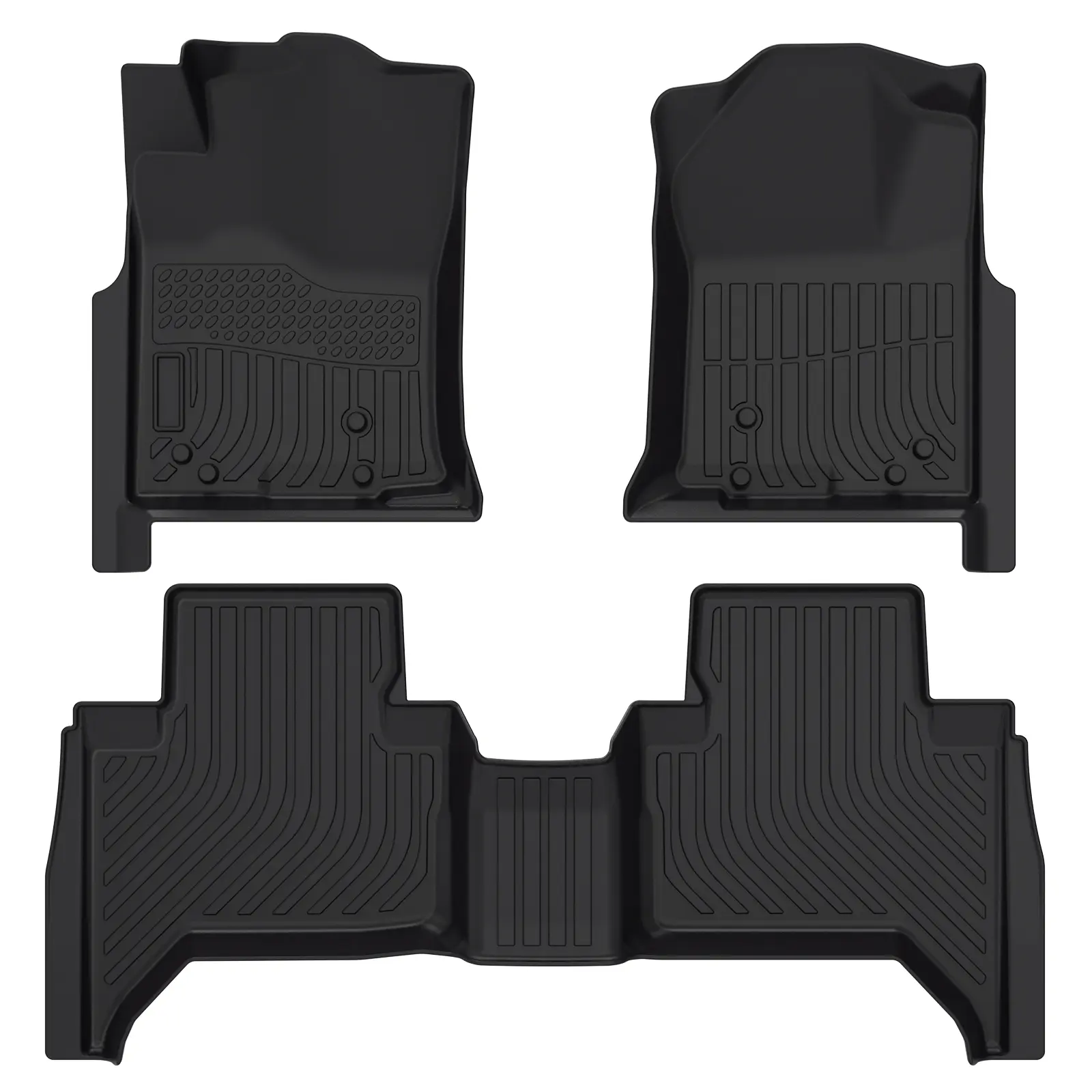 KELCSEECS Toyota Tacoma 2005-2015 2018-2023 (Only for Double Cab and Automatic) Floor Mats & Cargo Liners All-Weather TPE Front & Rear Row & Trunk Mats  Accessories Non-Slip Custom Fit Waterproof Easy Clean Eco-Friendly Safe Durable 3D Laser Scans
