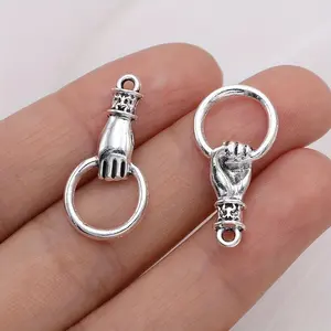 15pcs Silvery Hand Charms - Pendants for DIY Jewelry Making, Necklace & Earring Crafting Accessories, Handmade, Spiritual Charms