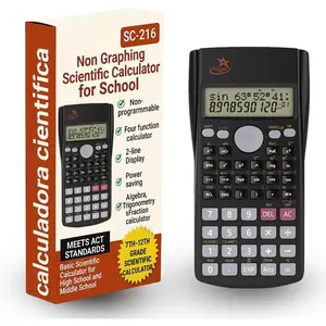 Fraction Calculator for School - SC-216 Scientific Calculator by , with 4 Functions, SAT-, 2-Line Display with Trigonometry, Algebra & Statistics, Non-Graphing Calculator