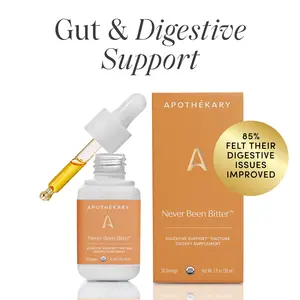 Apothékary Never Been Bitter - Digestive Support Liquid Herbal Drops* | Alcohol-Free, Certified Organic, Certified Gluten-Free, PETA Certified Vegan & Cruelty-Free, Third Party Tested, Plant-Based, No Artificial Additives, Made in the USA, Digestion Aid
