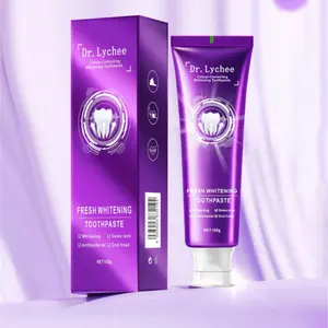 Dr.Lychee Purple Color Corrector Toothpaste 100g - 14-Day Dental-Grade Whitening, 24H Fresh Breath, Gentle Stain Remover for Coffee & Tea Purple Anti-Yellow Treatment, Whitening Boost, Hydrated Silica & Enzyme Infused, Oral Care Essentials TeethWhite