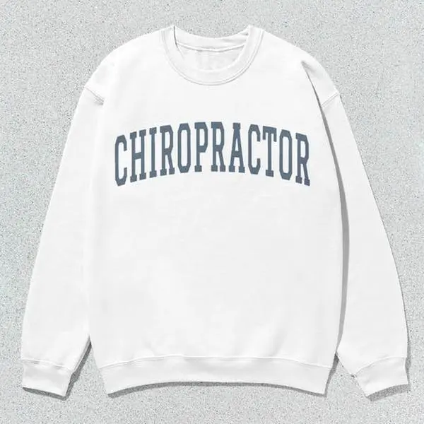 Chiropractor Sweatshirt Collegiate Crewneck Sweater Unisex Grey