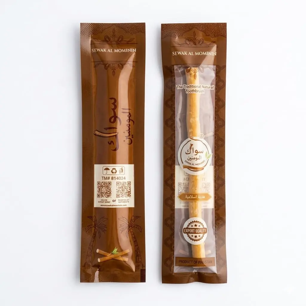 Sewak Al Mominin Premium Miswak Toothbrush Stick - Wood Miswak Tree Branch, Non-Bristle Natural Traditional Cleanser for Daily Oral Care, Teeth Whitening & Brightening for Youth, Travel