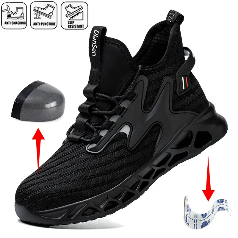 Work Safety Shoes Breathable Men Work Protective Sneakers Anti-Puncture Male Steel Toe Shoes Indestructible Protective Boots Construction Work Shoes