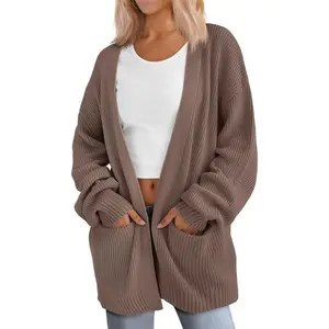 Womens Oversized Cardigans Soft Knit Cardigan Sweater with Pockets Knitwear Tops Womenswear Button