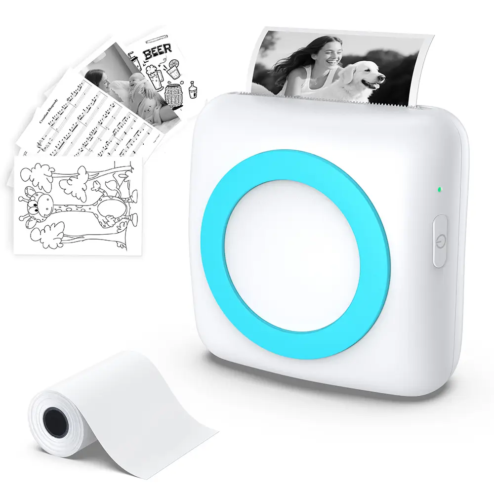 YSky Mini Sticker Printer Pxelated Bluetooth Portable Sticker Maker with 3 Rolls Paper Print Pods for Phone Tablet Springtok Outdoorfun Fathersdaygift