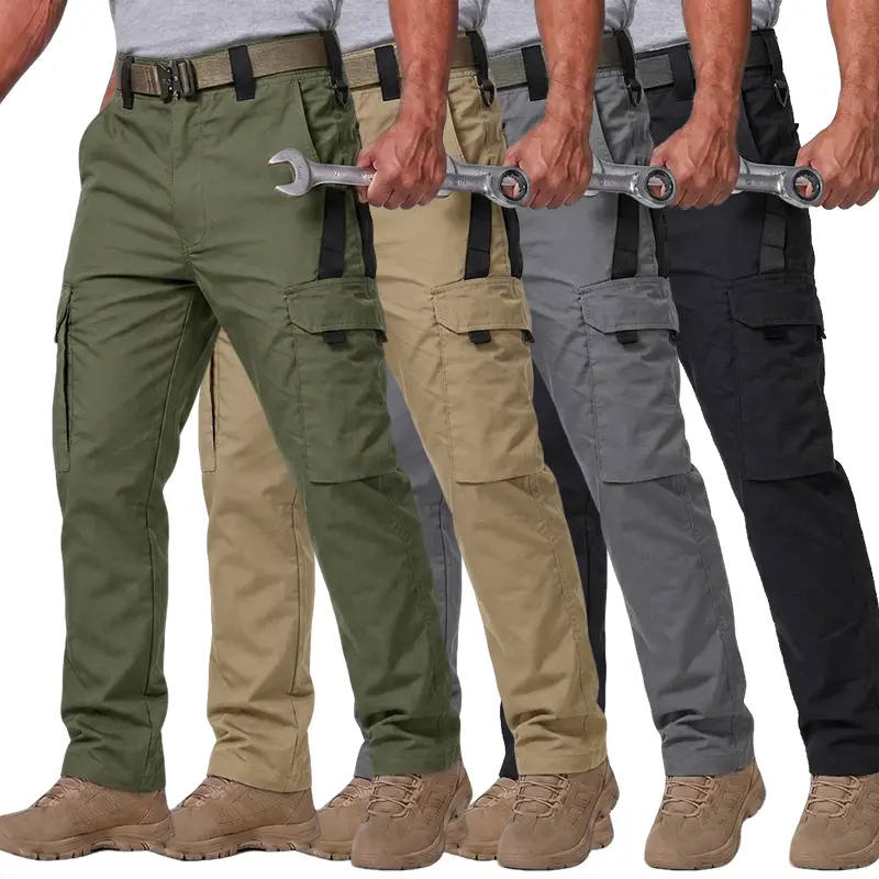 Homug Men's Tactical Pants Ripstop Work Cargo Hiking Pants | EDC Design, with Multi Pockets, Water Resistant, Lightweight, Ergonomic Design, for Hunting Climbing