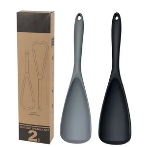 2PCS Silicone Spoonula Set for Nonstick Cookware – Heat Resistant One-Piece Spatula Spoon, BPA-Free Kitchen Tool, Kitchen Utensils, Kitchen Gadgets for Cooking, Mixing, Scraping & Serving, Dishwasher Safe