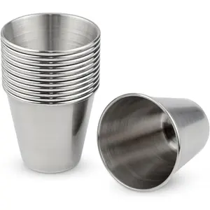 12 Pack Stainless Steel Shot Drinking Cups 1 Ounce Metal Shot Glasses Espresso Shot Cup  Shot Glass Drinking Tumbler for  Drinking Vessel for Home Bar Restaurant Travel Camping Party (30ml)