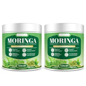 Moringa Capsules 1200mg - Pure Moringa Powder for Immune, Gut health 90 Capsules