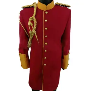 Men's Office Coat Prussian Dragoon Napoleon Military Coat Parade Coat with Gold Trim and Buttons
