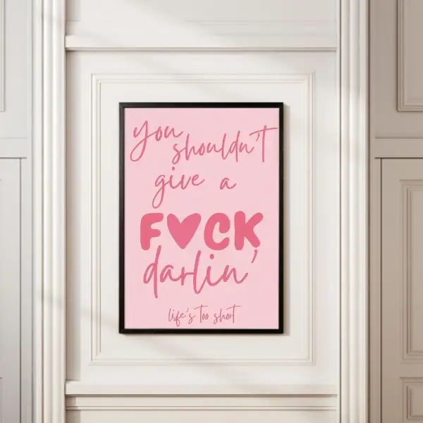 Motivational Quote Print – Minimalist Pink Poster, Trendy Living Room Decor, Pink Aesthetic Wall Art