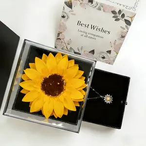 Sunflower Necklace Gift Box Symbolizing You Are My Sunshine Perfect for Valentine's Day Mother's Day Thanksgiving Christmas Anniversaries and Birthdays