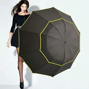 Manual Opening Umbrella, 10-rib Windproof Umbrella, Wind Resistant Umbrella, Fashionable and Simple Business Style Umbrella, Reinforced Folding Travel Umbrella
