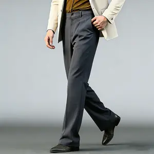 Drape anti-wrinkle trousers men's business casual loose straight suit trousers, thin and versatile commuter trousers