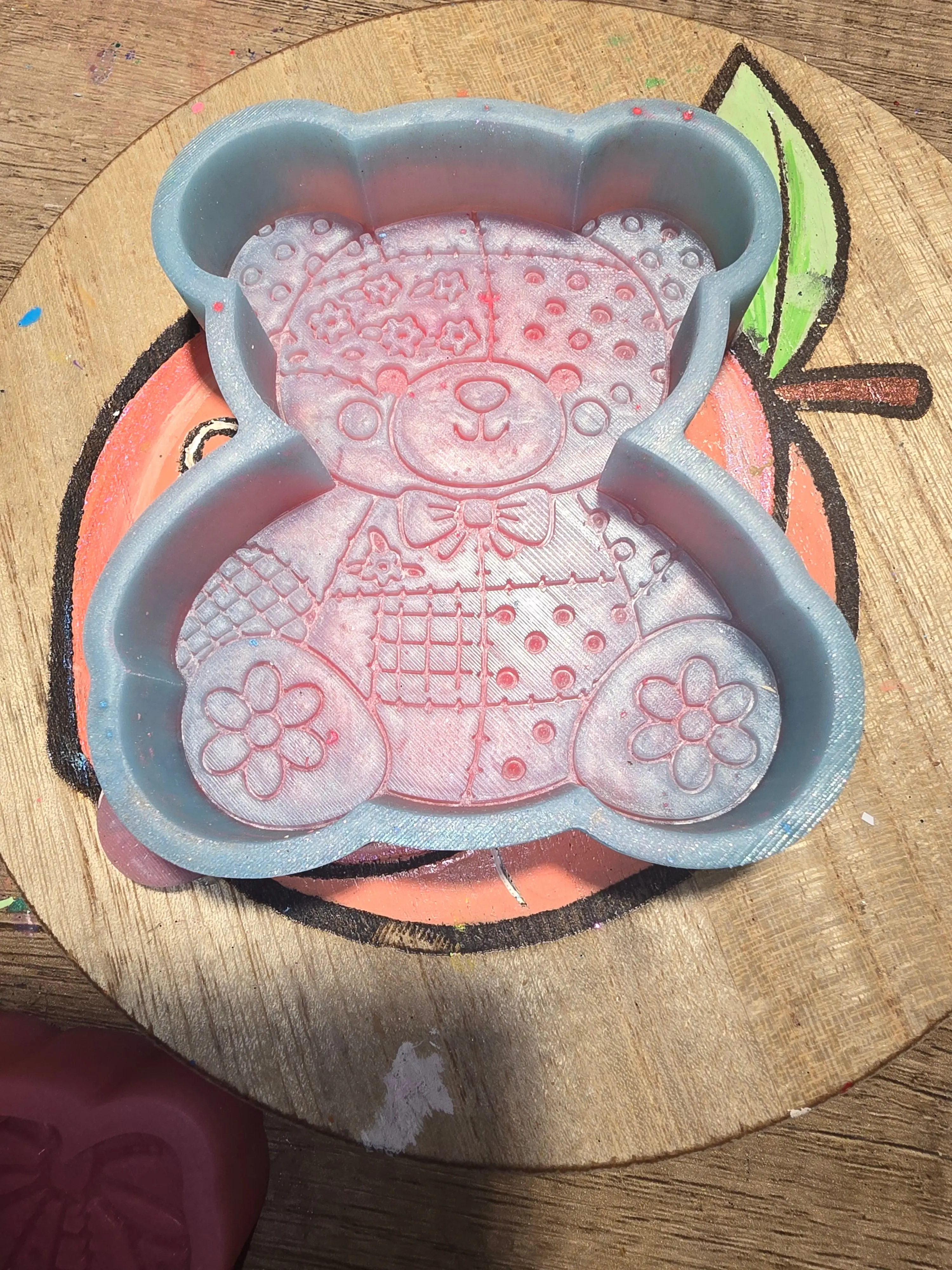 Patchwork bear freshie mold
