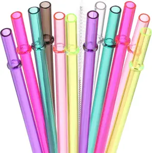 Dakoufish 13" Long Reusable Plastic Replacement Drinking Straws for 40 Oz,30 Oz & 24 Oz Mason Jar,Tumblers, Set of 12 with Cleaning Brush (13Inch,7Color) DAKOUFISH