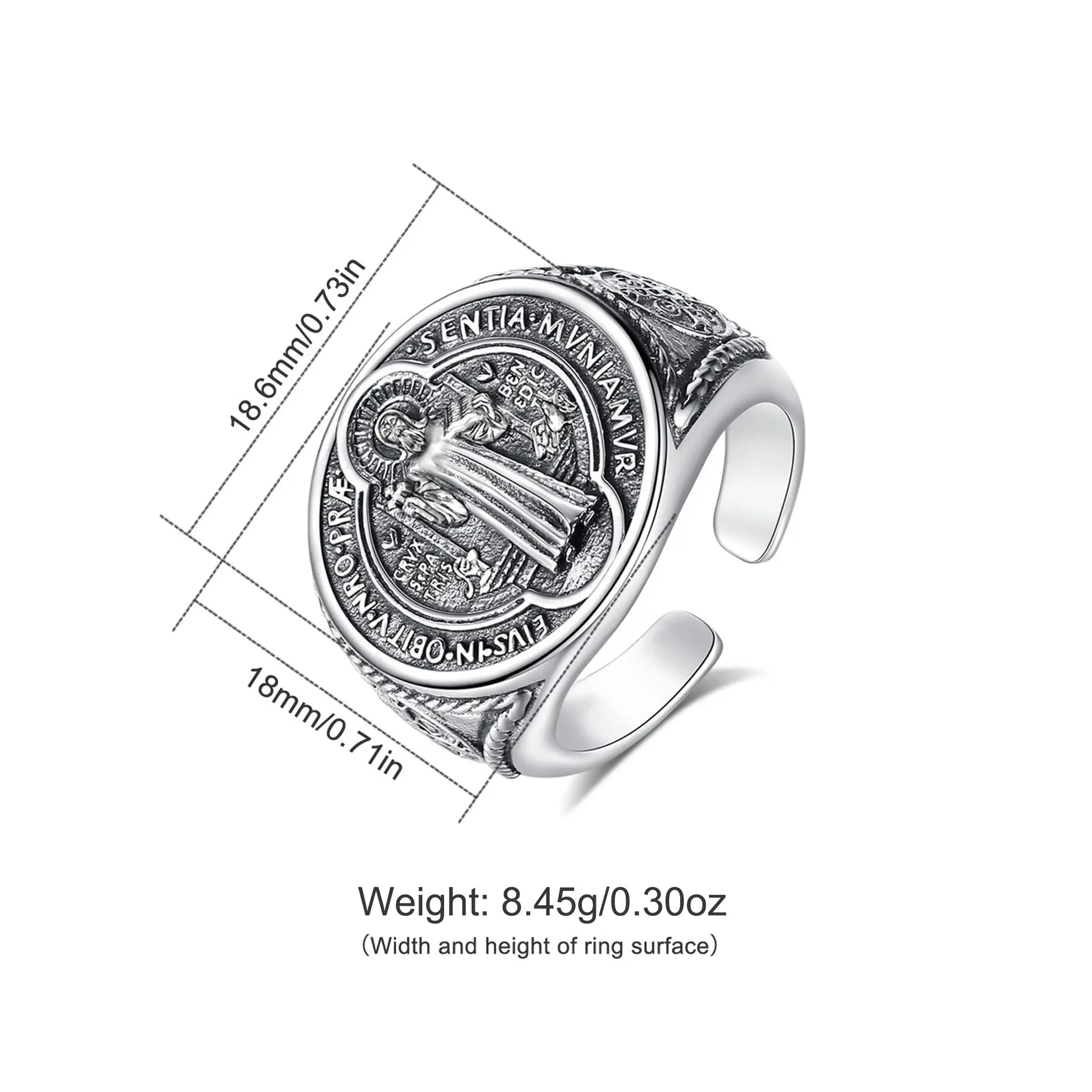 Saint Benedict Figure Ring