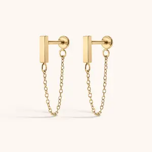 Bar Chain Nap Earrings