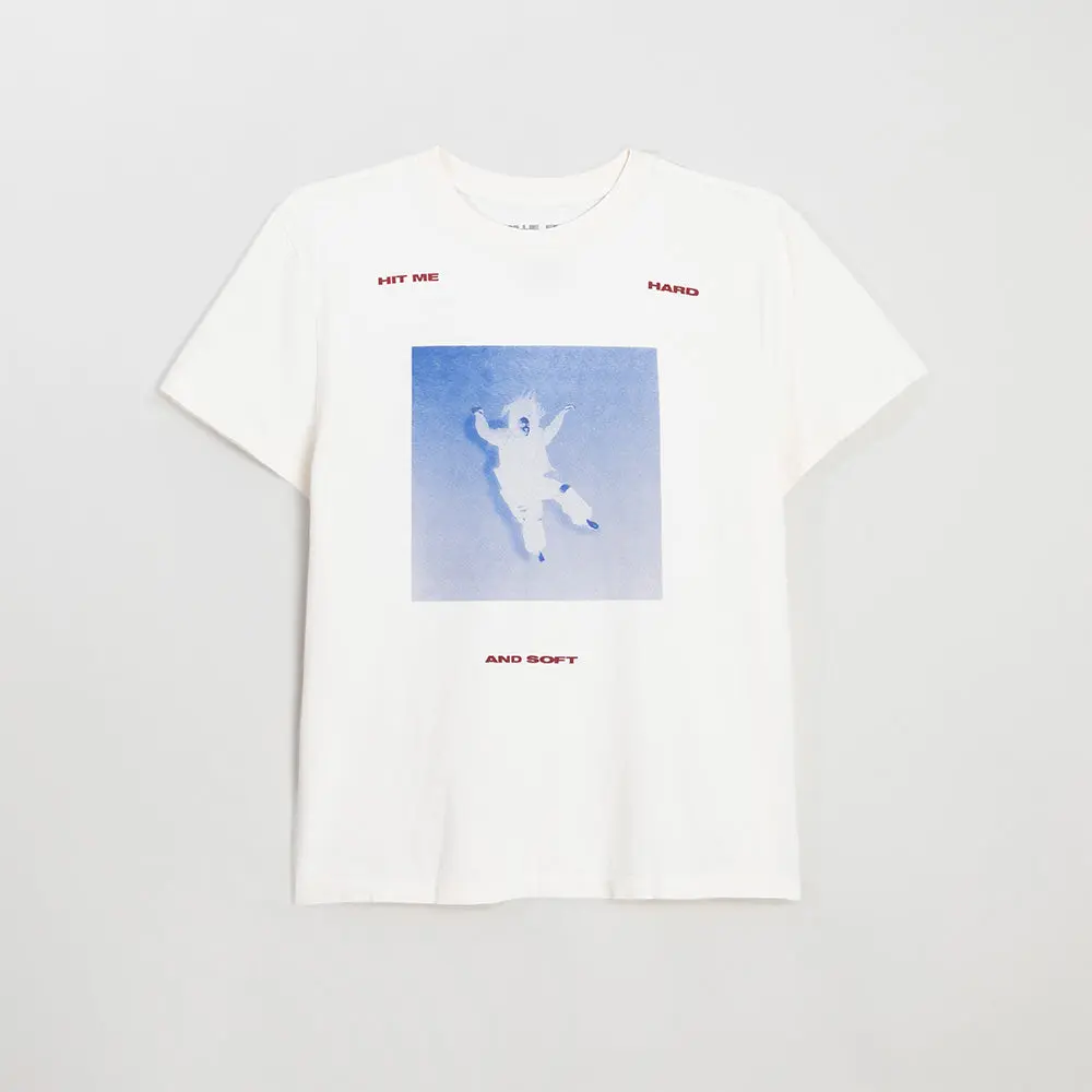 Falling Scatter Text White T-shirt