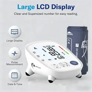 Upper Arm Blood Pressure Monitor Digital Automatic BP Machine LCD Display USB Rechargeable Home Health Device