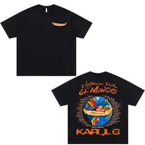 Graphic Viajando Por El Mundo Tropitour Cotton T Shirt - Unisex Oversized Streetwear Concert Music Merch - Gift For Fans