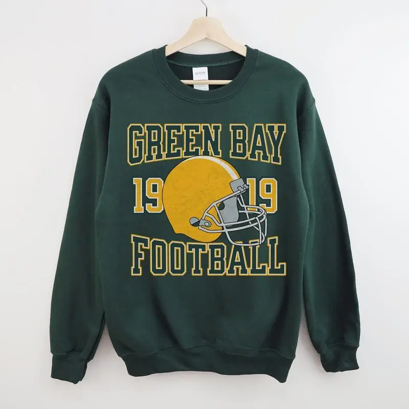 Green Bay Football Sweatshirt, Packers Crewneck, Vintage Style Green Bay Sweatshirt, Green Bay Football Sweater, Packers Sweatshirt, Made In USA, Gift For Football Fan